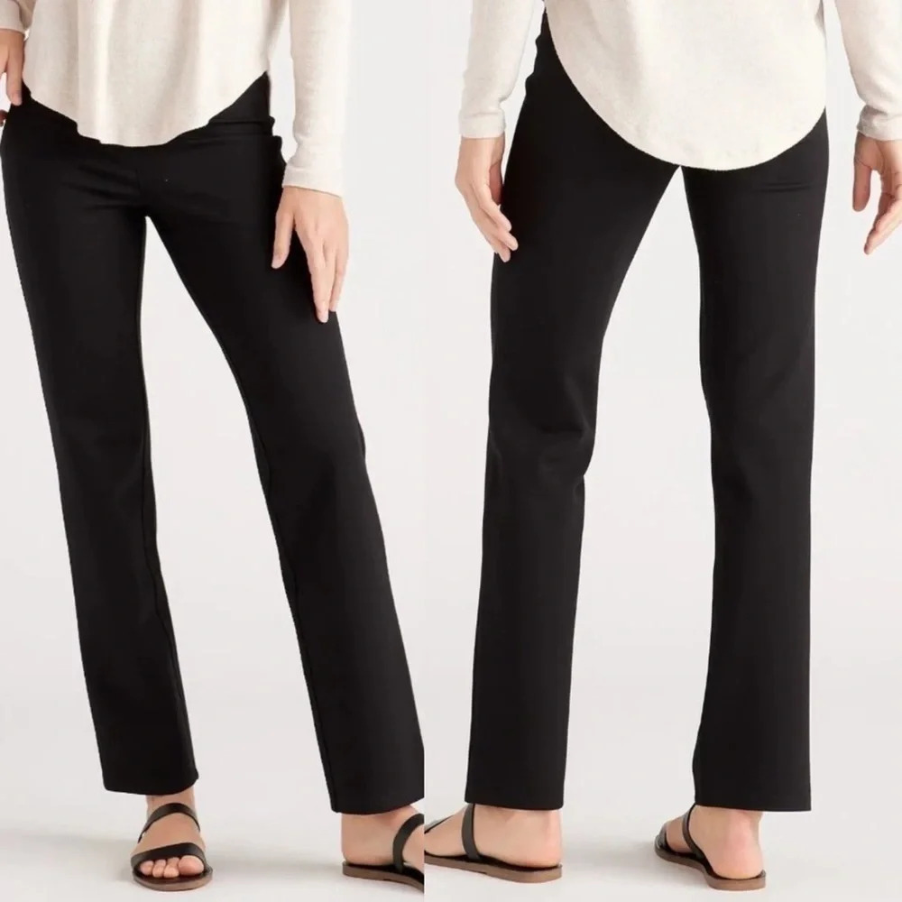 NWOT Joie Straight Leg Pants Size 10 Pleated Pockets Stretch Black